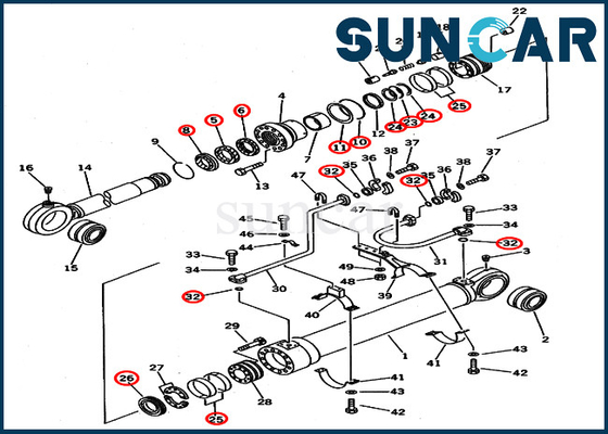 707-99-69600 i corredi di riparazione del corredo 7079969600 della guarnizione del cilindro del secchio misura KOMATSU PC650-3 PC650LC-5 PC710-5