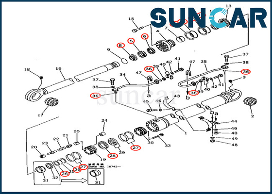 KOMATSU 707-99-68600 servizio Kit For Loader Model PC650-3 PC650-5 del cilindro di 7079968600 aste