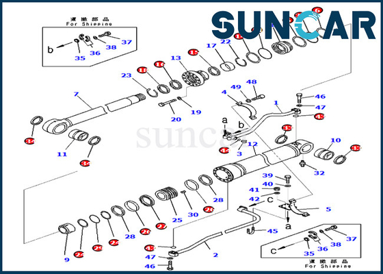 PC650LC-11 PC700LC-11 KOMATSU 721-98-01360 guarnizione Kit Service Kits del cilindro di 7219801360 aste