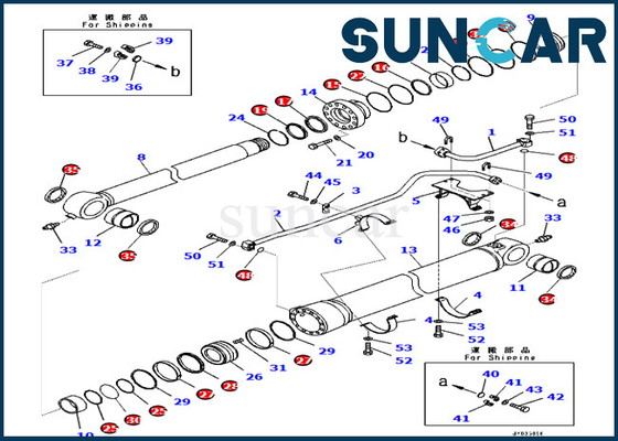 KOMATSU 721-98-02220 7219802220 corredo di sigillamento del secchio dell'escavatore PC700LC-11 PC700LC-11E0 dei corredi di servizio del cilindro