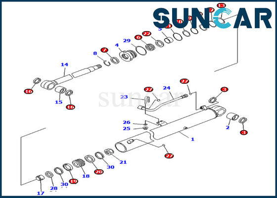 PC70-8 KOMATSU 707-99-36710 guarnizione Kit Replacement Kits del cilindro idraulico di 7079936710 aste