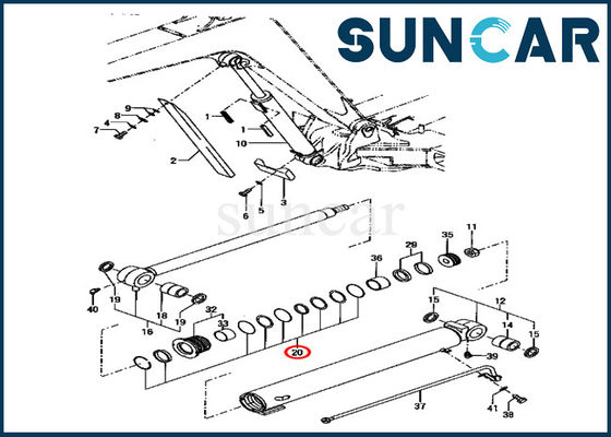 Parti di ricambio dei modelli PC70FR-1 del corredo YM172187-72250 YM17218772250 KOMATSU della guarnizione di riparazione del cilindro dell'asta