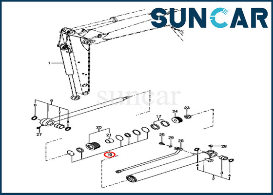 Riparazione Kit Hydraulic Cylinder della guarnizione del secchio dell'escavatore YM172187-72770 YM17218772770 di PC70FR-1 KOMATSU