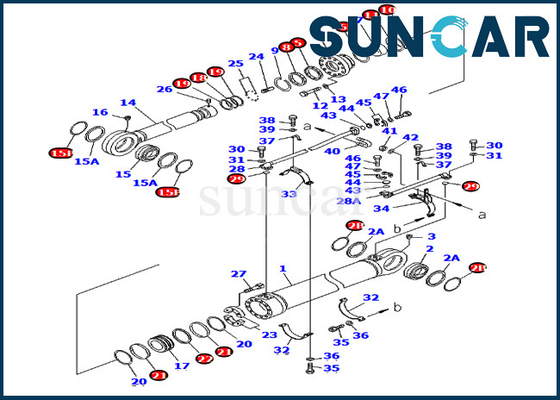 Corredo 707-99-78690 7079978690 della guarnizione del cilindro del braccio per l'attrezzatura pesante dell'escavatore PC750-6 di KOMATSU